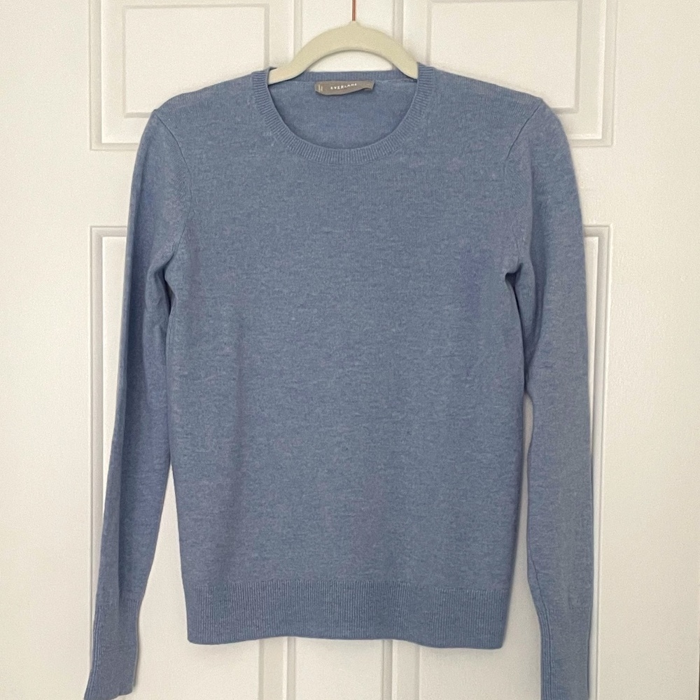 Everlane Cashmere Crew Sweater in Blue, Size XS